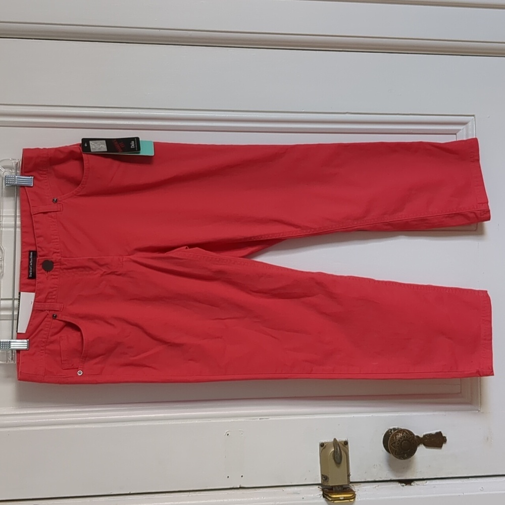 Size 8 Dalia Collection Modern Fit 3/4 Length Pants Capris Peach Pink